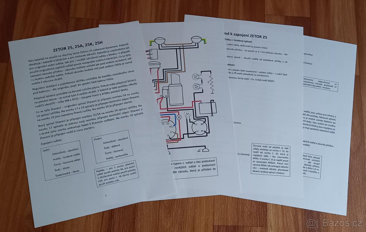 kabeláž ZETOR 25 - verze dynamo nebo alternátor - 4