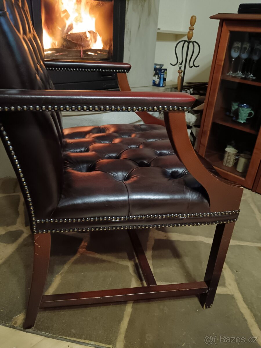Luxusní anglická kancelářská křesla chesterfield - 4