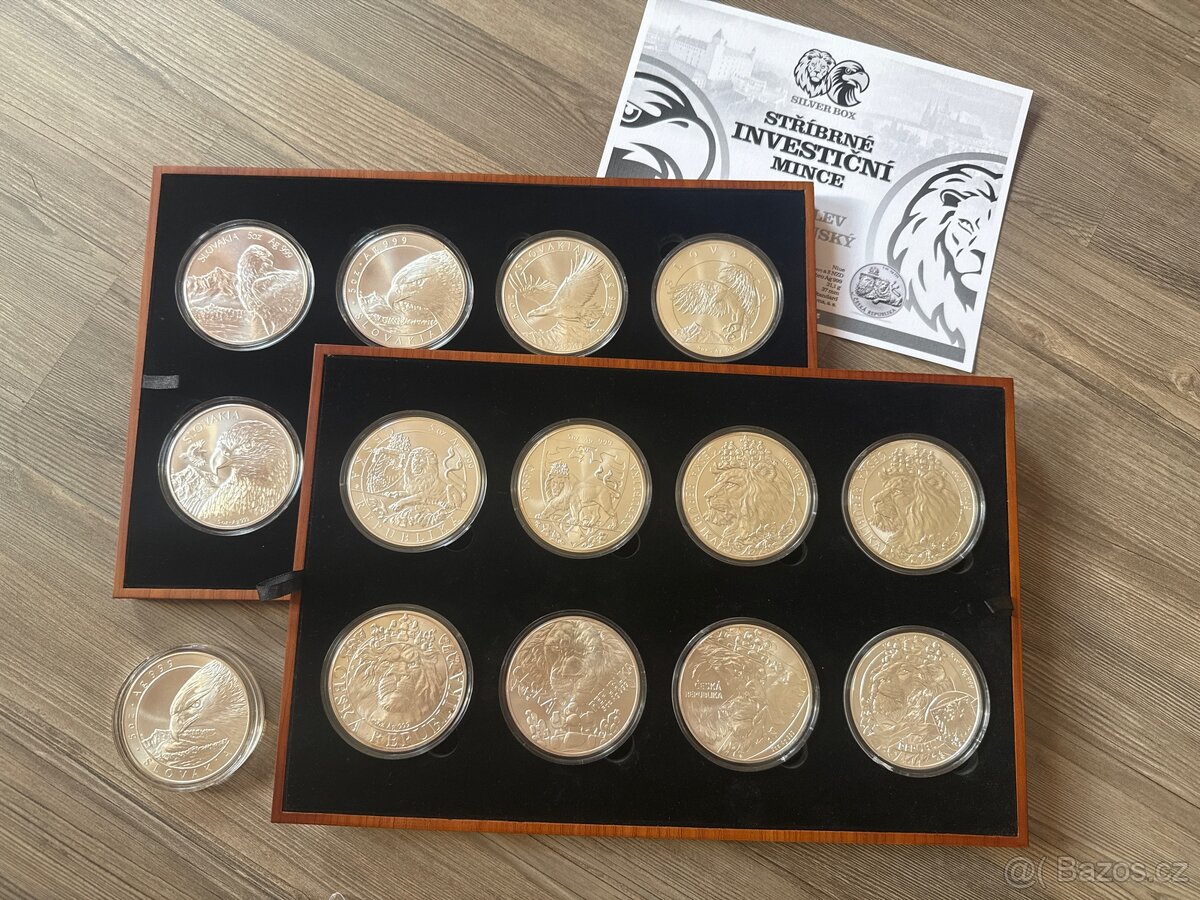 Stříbrná investiční mince Slovenský orel 5oz 2022 - 4