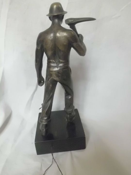 Starožitná Bronzová Socha - HORNÍK - HAVÍŘ - Josef Fojtík - 4