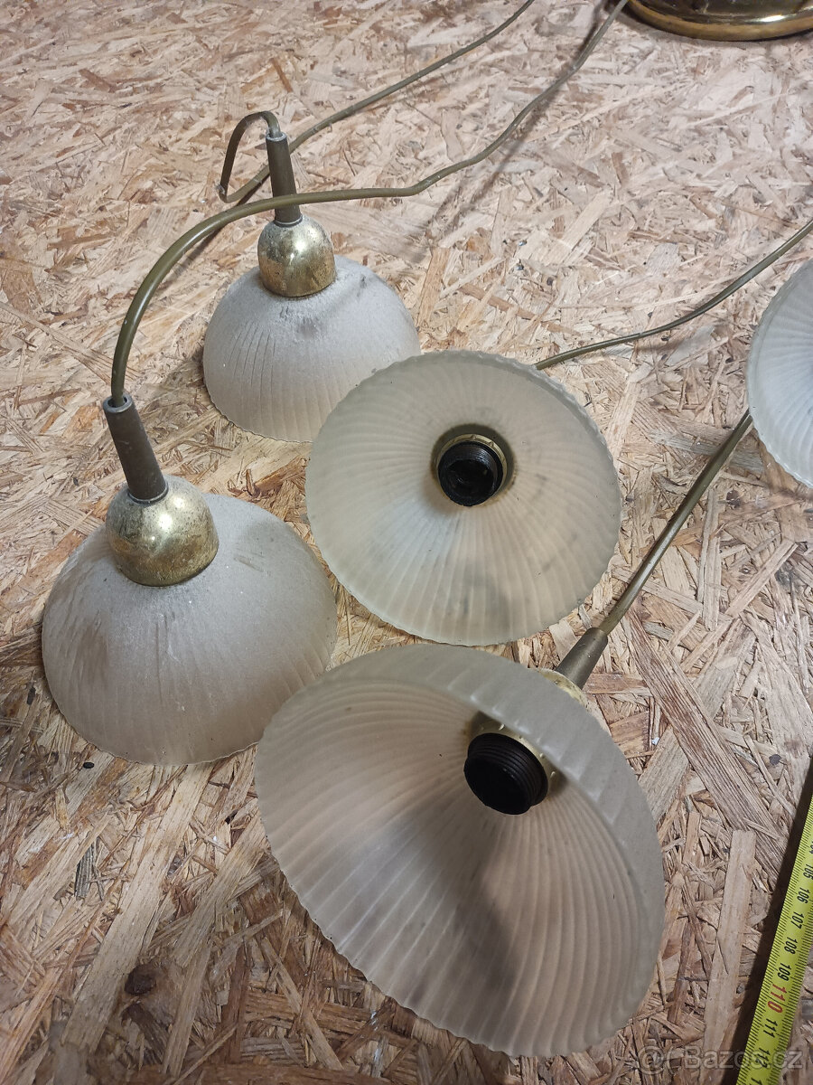 Starožitný retro lustr Honsel - 4