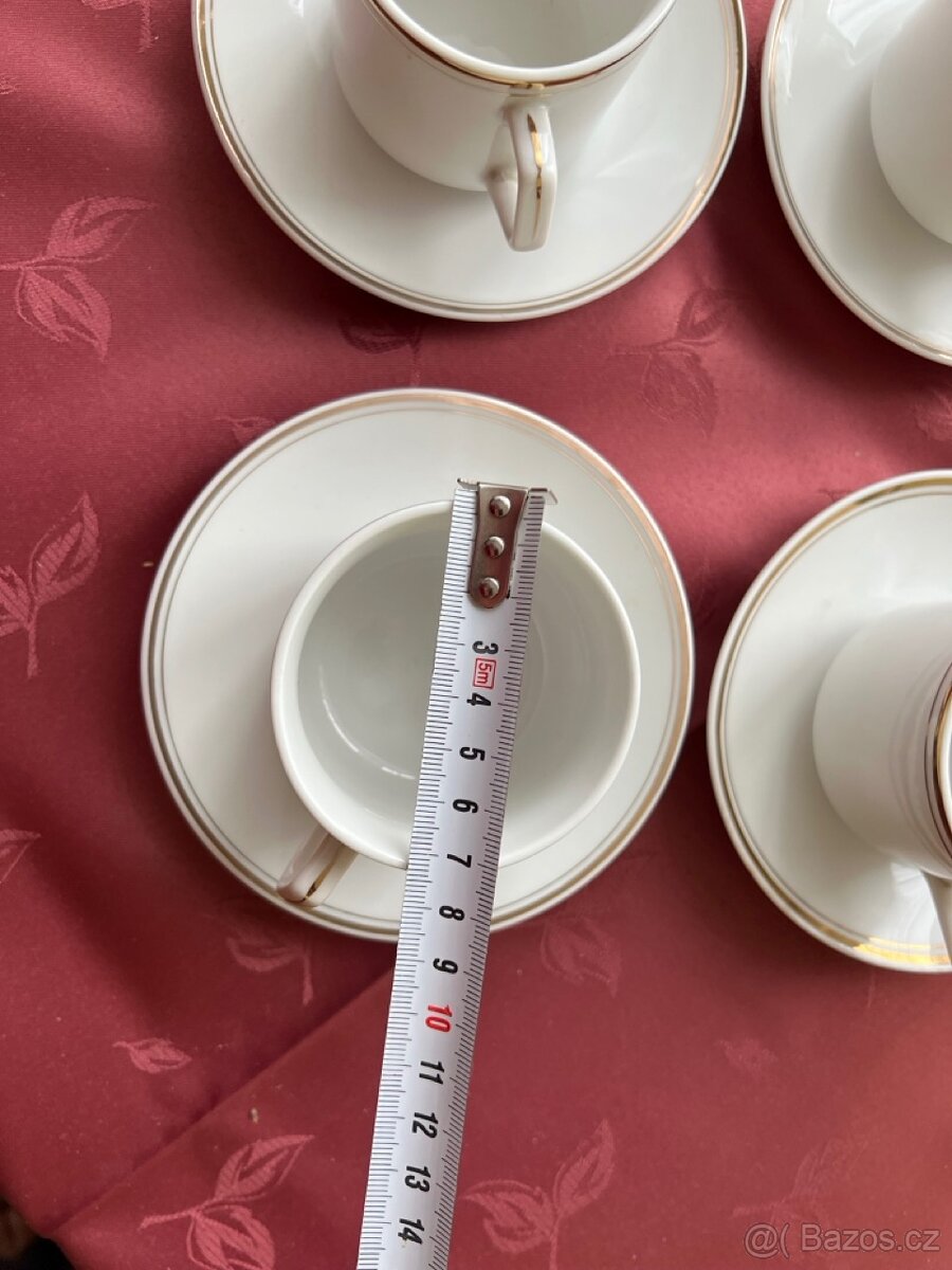 Šálky na kávu s podšálky - sada 6 ks - 4