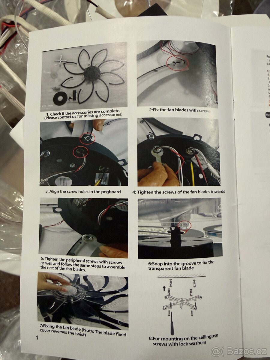 LUSTR BÍLI LED STROPNÍ VENTILÁTOR - 4