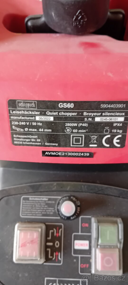 Drtič větví - štěpkovač Scheppach GS 60 - 4