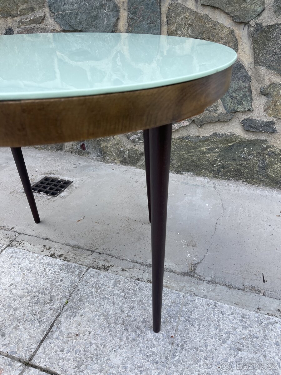 Retro stolek s původním sklem - 4