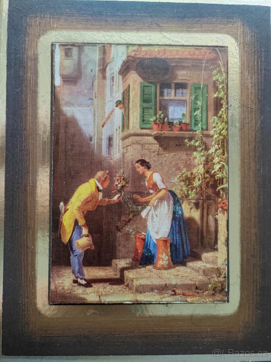 Sběratelský vintage kopie obrazu Karela Spitzwega - 4