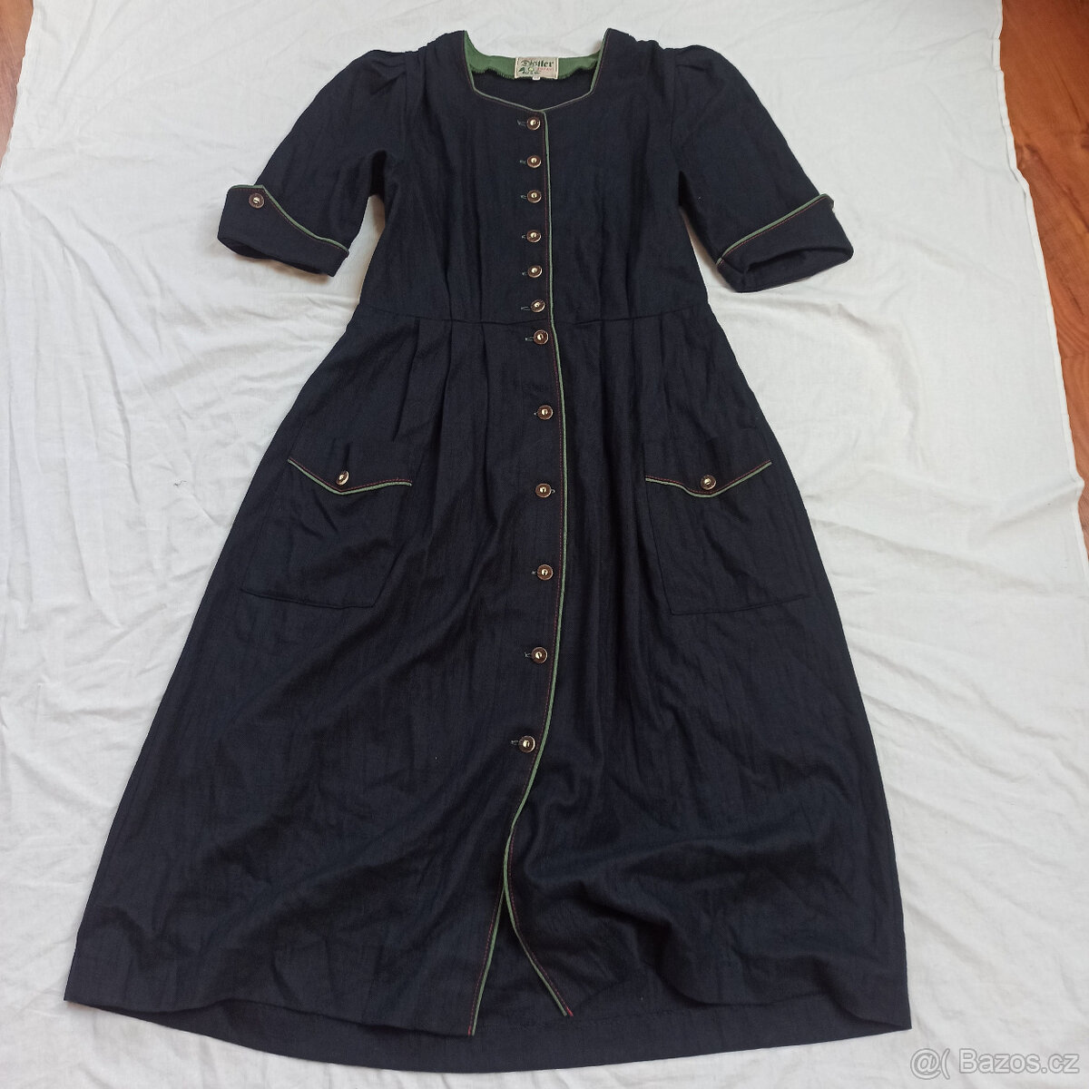 dámské bavorské lněné šaty 44 - 46 TOP STAV - 4