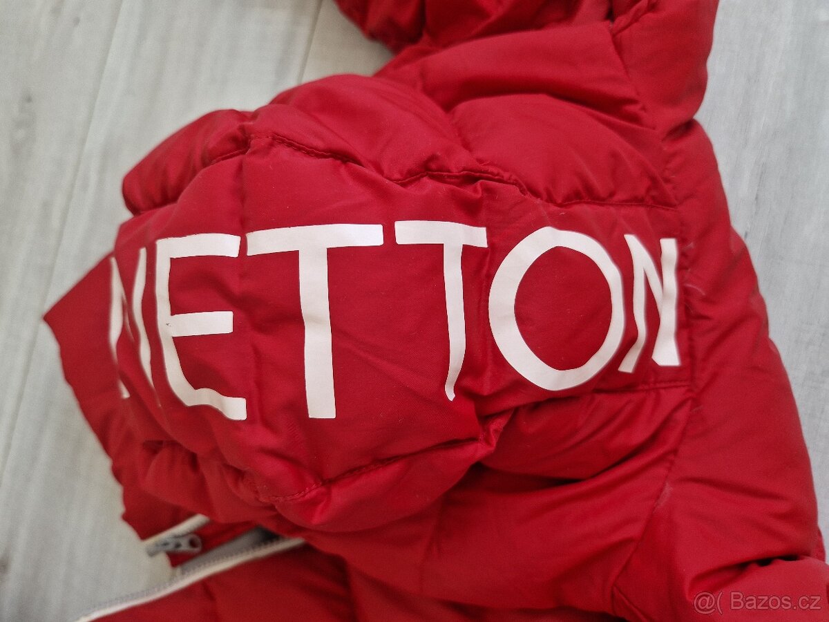 Dětská péřová zimní bunda Benetton XS,vel.4-5 let - 4