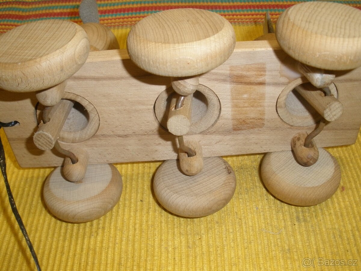 Tahací myšky ,dřevěná retro hračka - 4