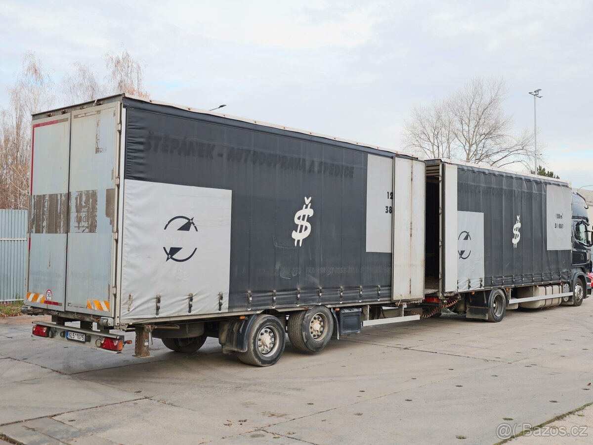 Scania R 480+PŘÍVĚS FIPOCAR, TANDEMOVÁ PRŮJEZDNÁ SOUPRAVA, 3 - 4