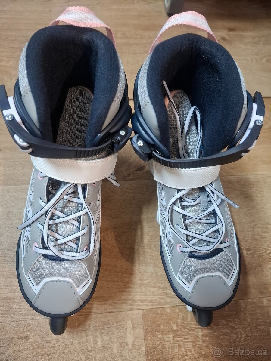 Nové - Oxelo Dětské kolečkové brusle Fit 3 šedé 32/35 - 4