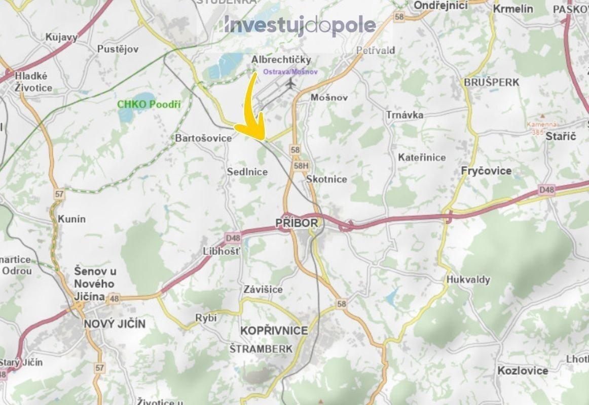 Prodej komerčního pozemku 3 979 m², Sedlnice - 4
