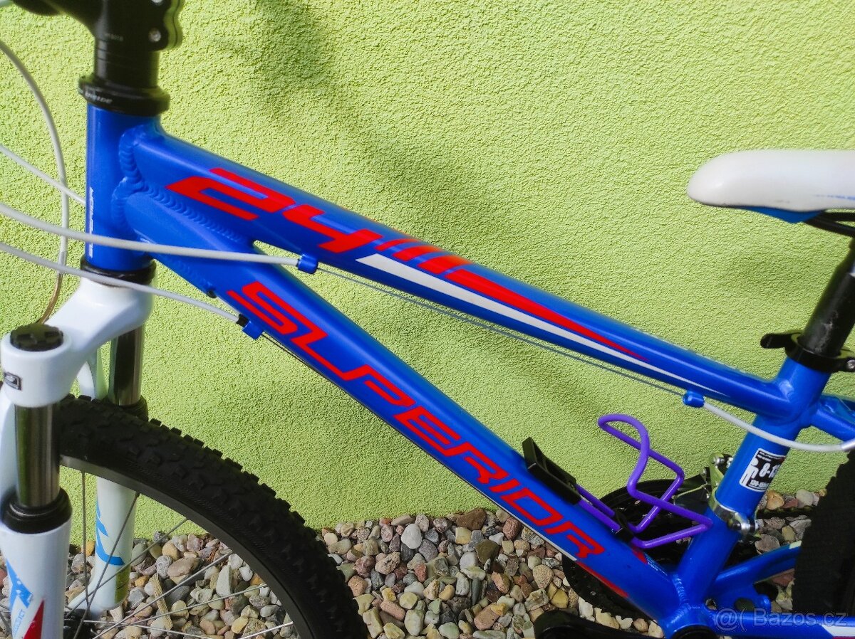 Značkové dětské kolo Superior 24" (modrá) - 4