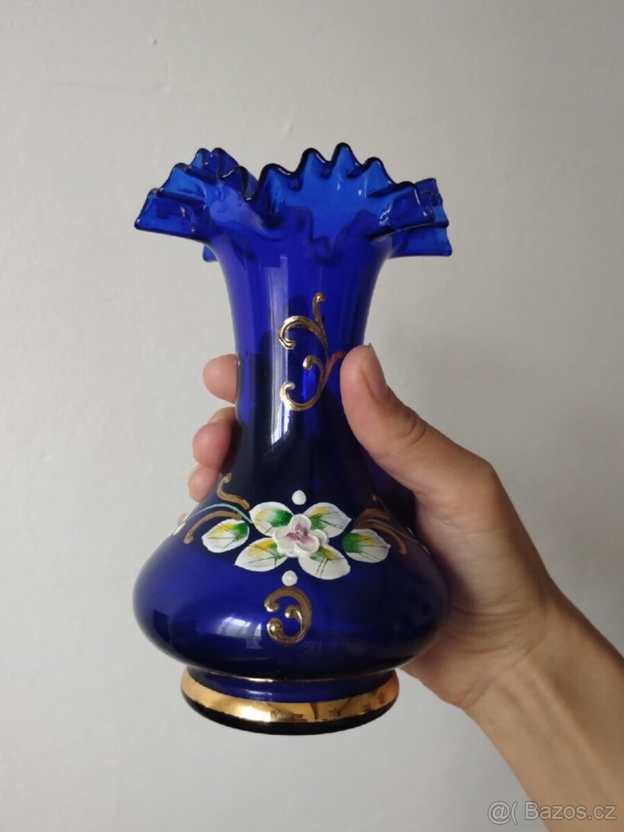 Modrá váza vysoký smalt - 4