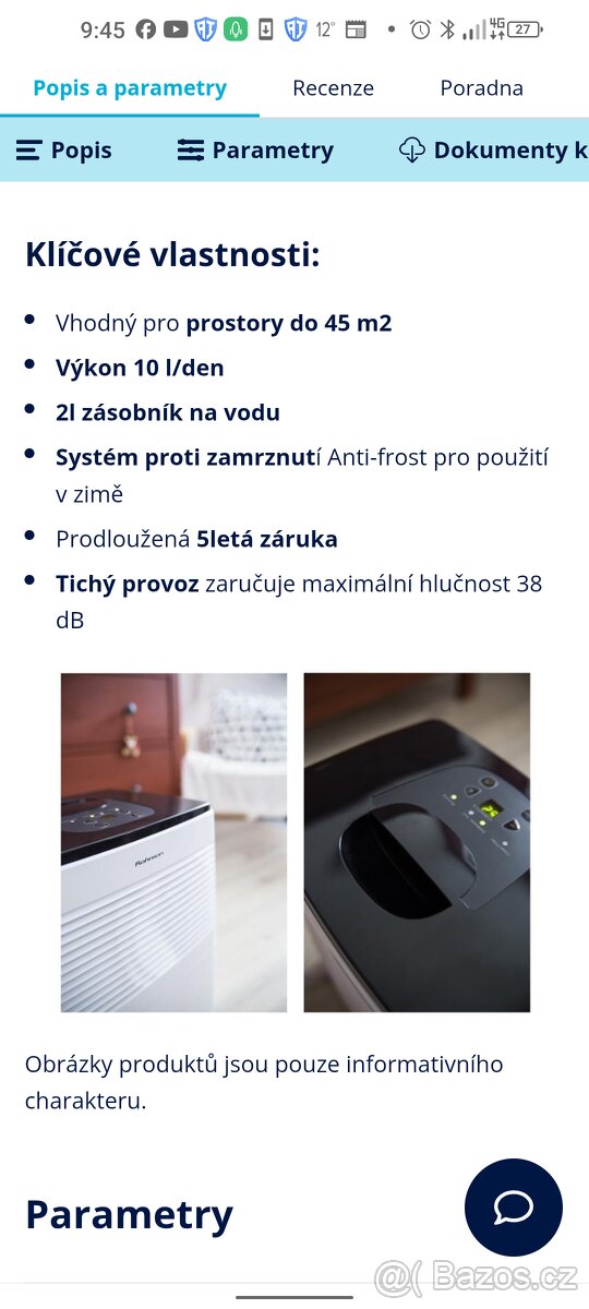 Odvlhčovač Rohnson R 9810 - 4