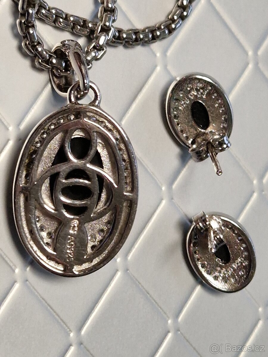 ⭐ 925/1000 – Stříbrný luxusní Náhrdelník s náušnicemi ⭐ - 4