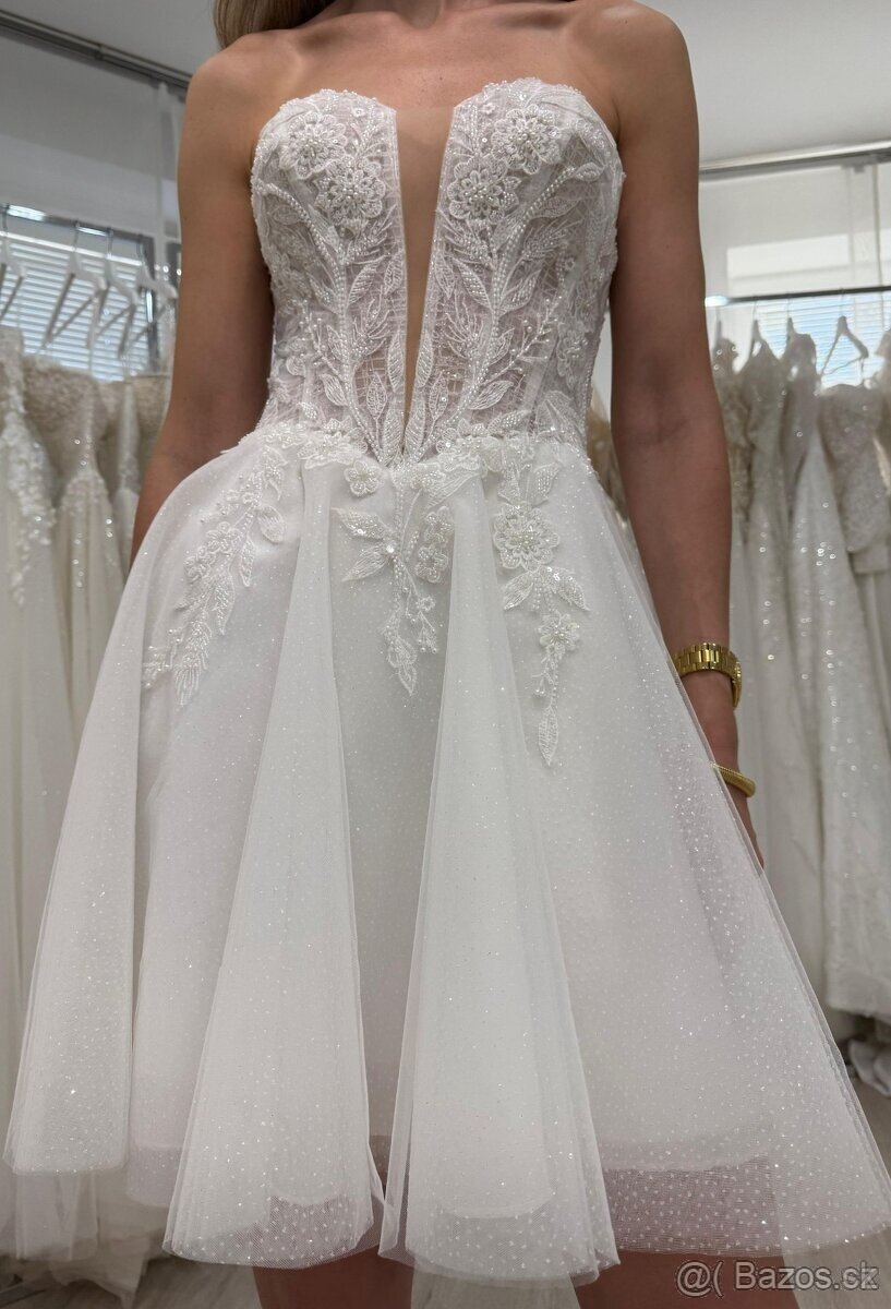 Prodám nové mini svatební šaty - 4