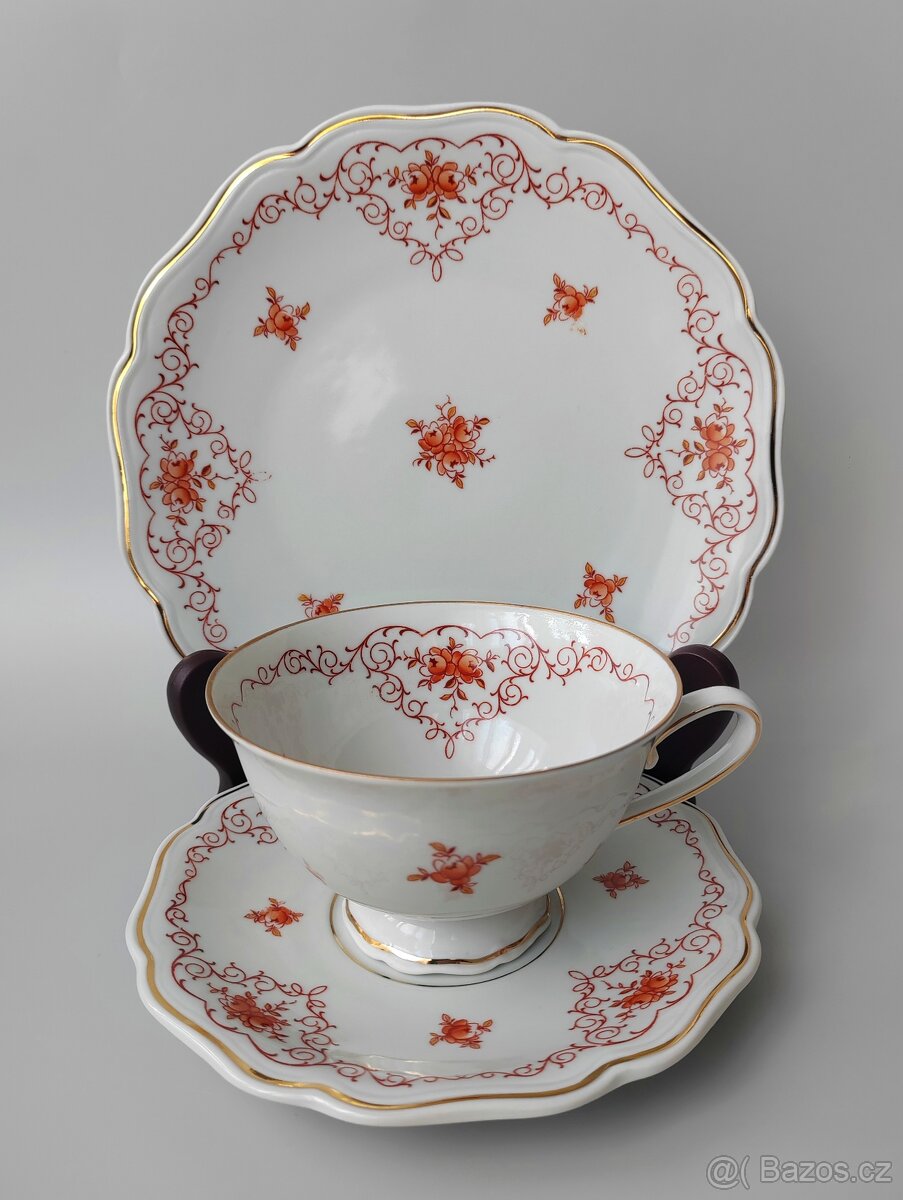 Elegantní porcelánová čajová sada od Lichte VEB (1949-65) - 4