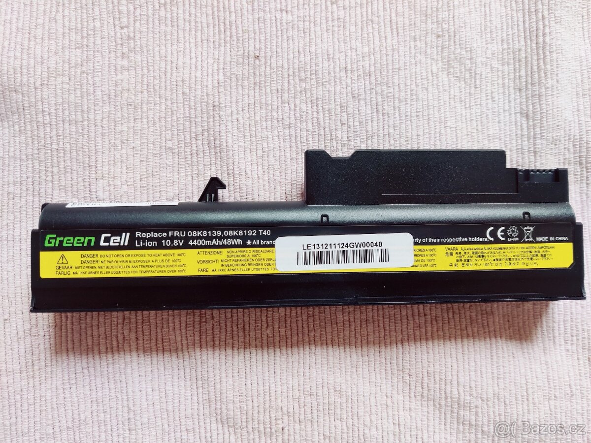 Prodám nový aku na notebooky LENOVO T40, 41, 42, 43, R50, 51 - 4