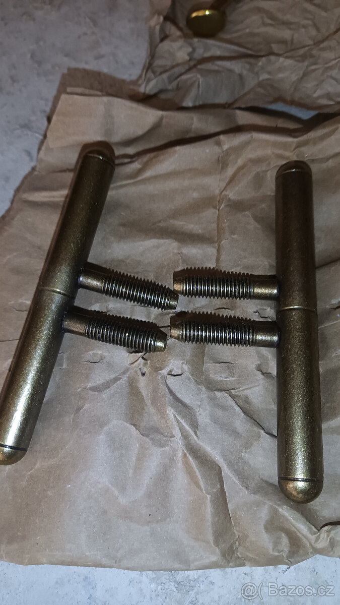 Dveřní mosazná klika, dveřní a okenní kování, obrtlíky - 4