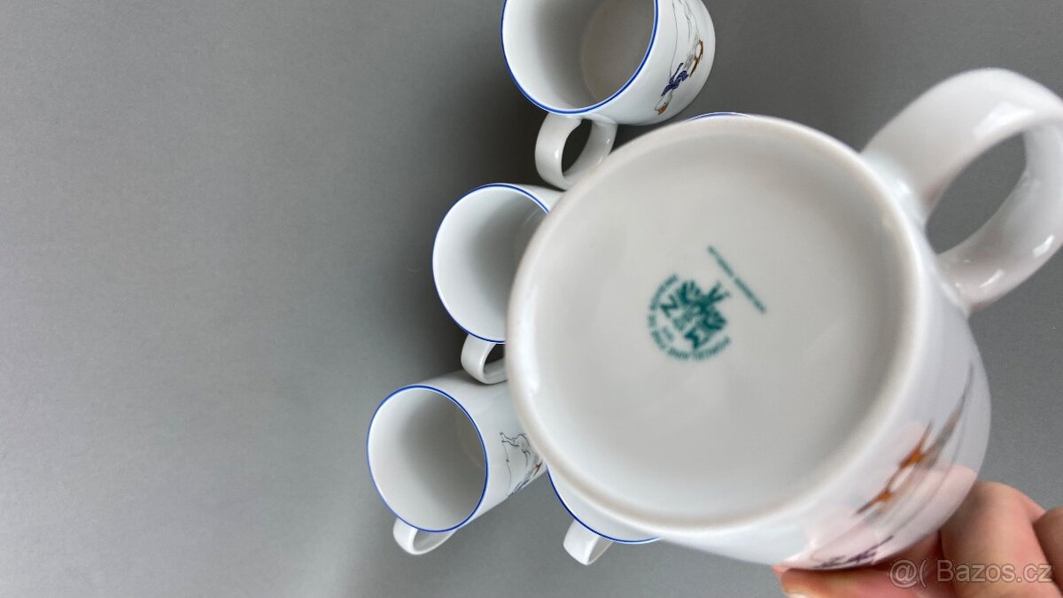 6x Hrnek s husou, porcelán Moritz Zdelauer - 4