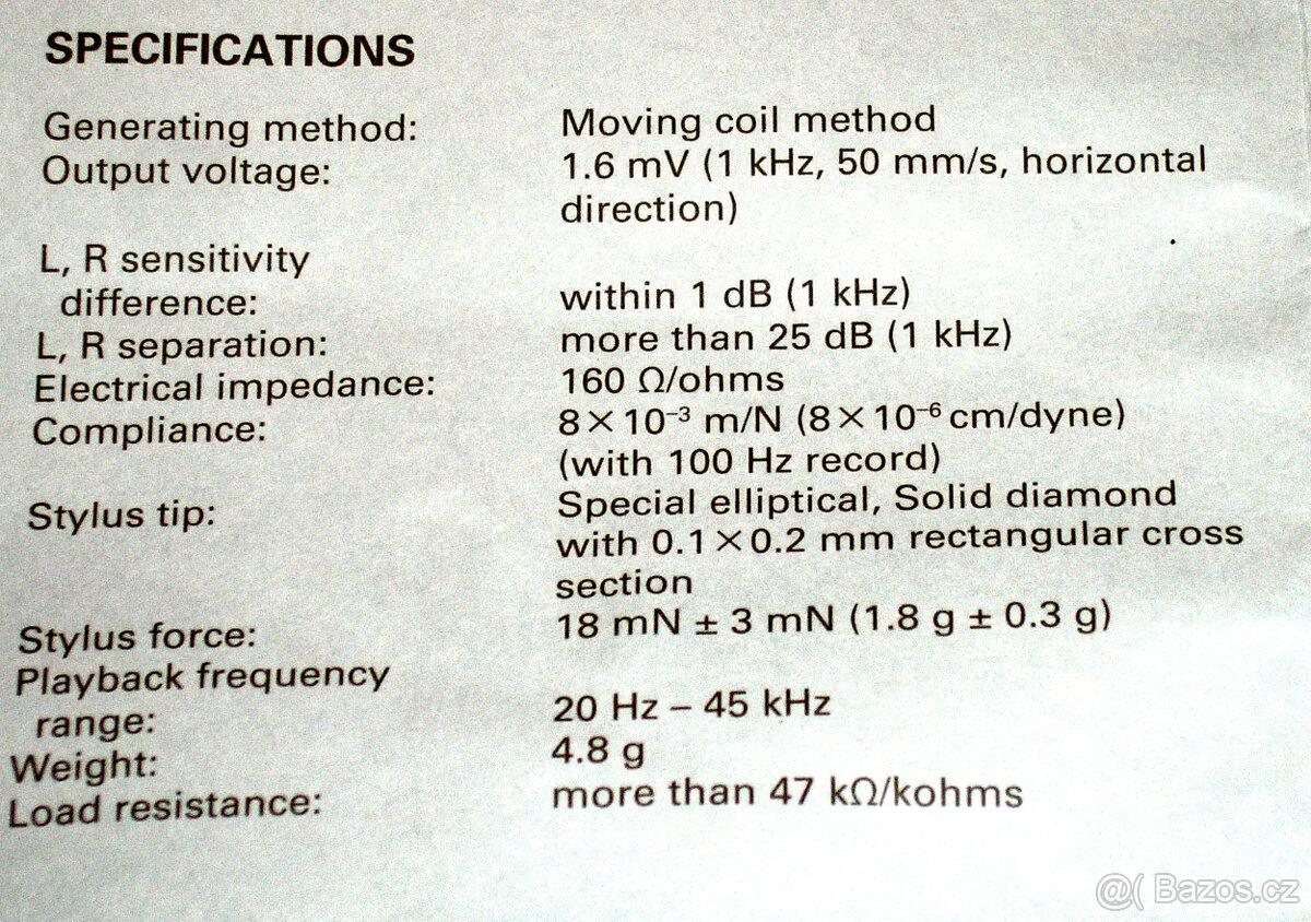 PRODÁM HIGH-END MC VLOŽKU DENON DL-110, plně funkční, JAPAN - 4