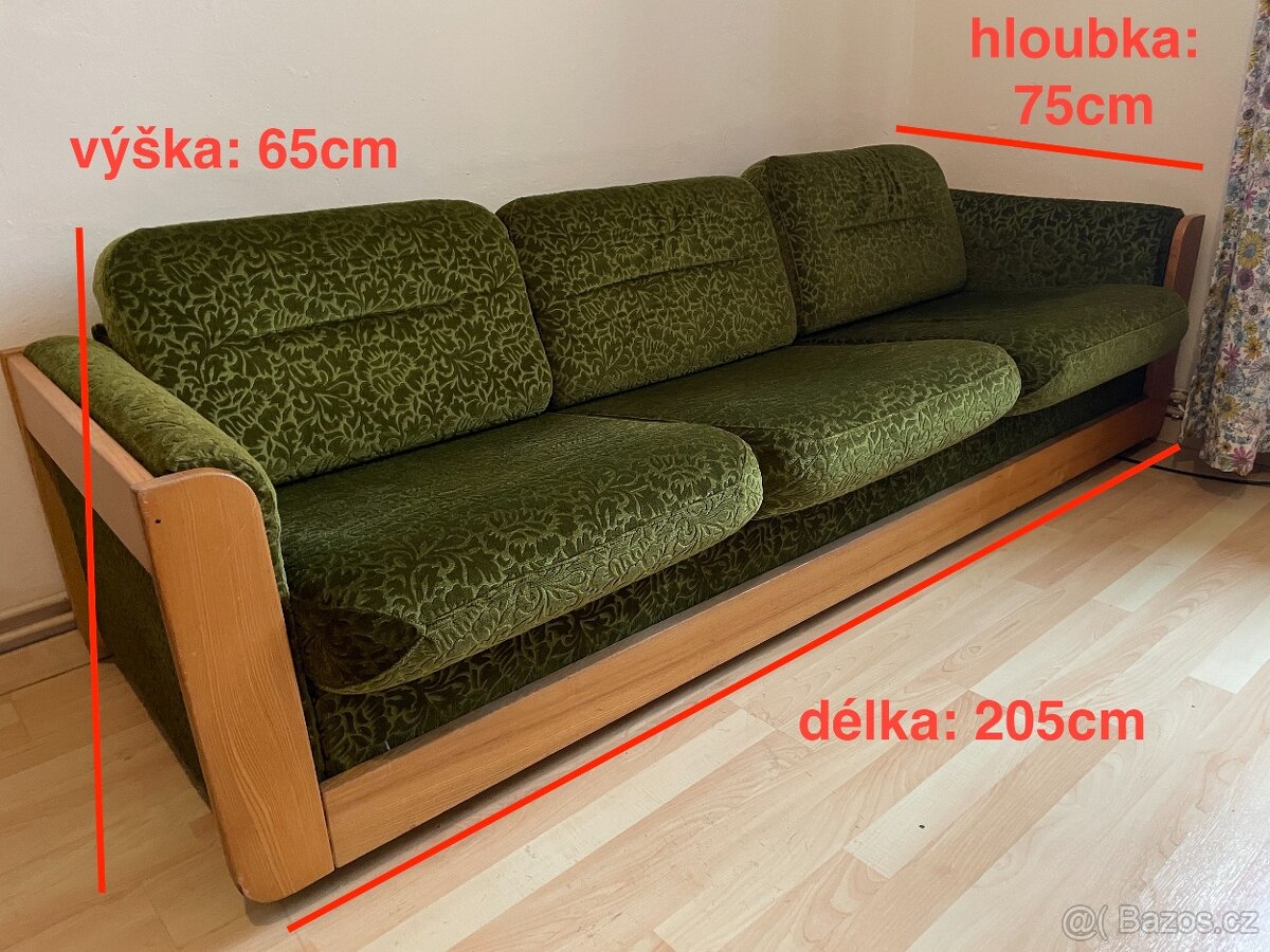 Vintage Sedací Souprava Zelená - 4