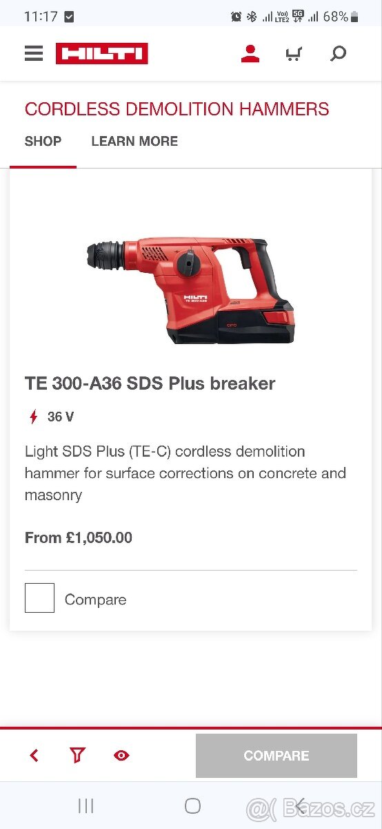 Hilti te 300 a 36 SEKACÍ KLADIVO
- 4