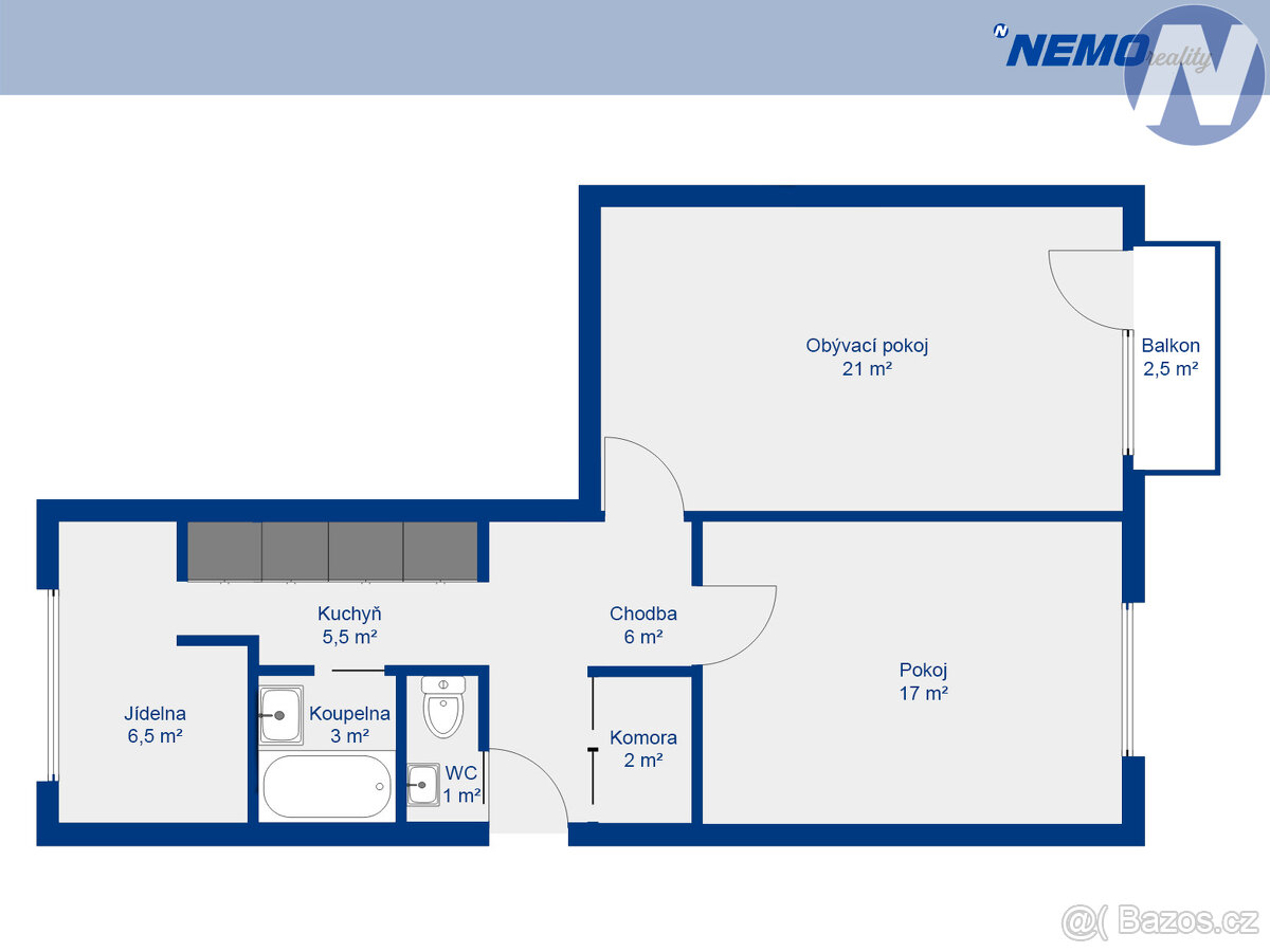 Byt 3+1 s balkonem, Prachatice - 4