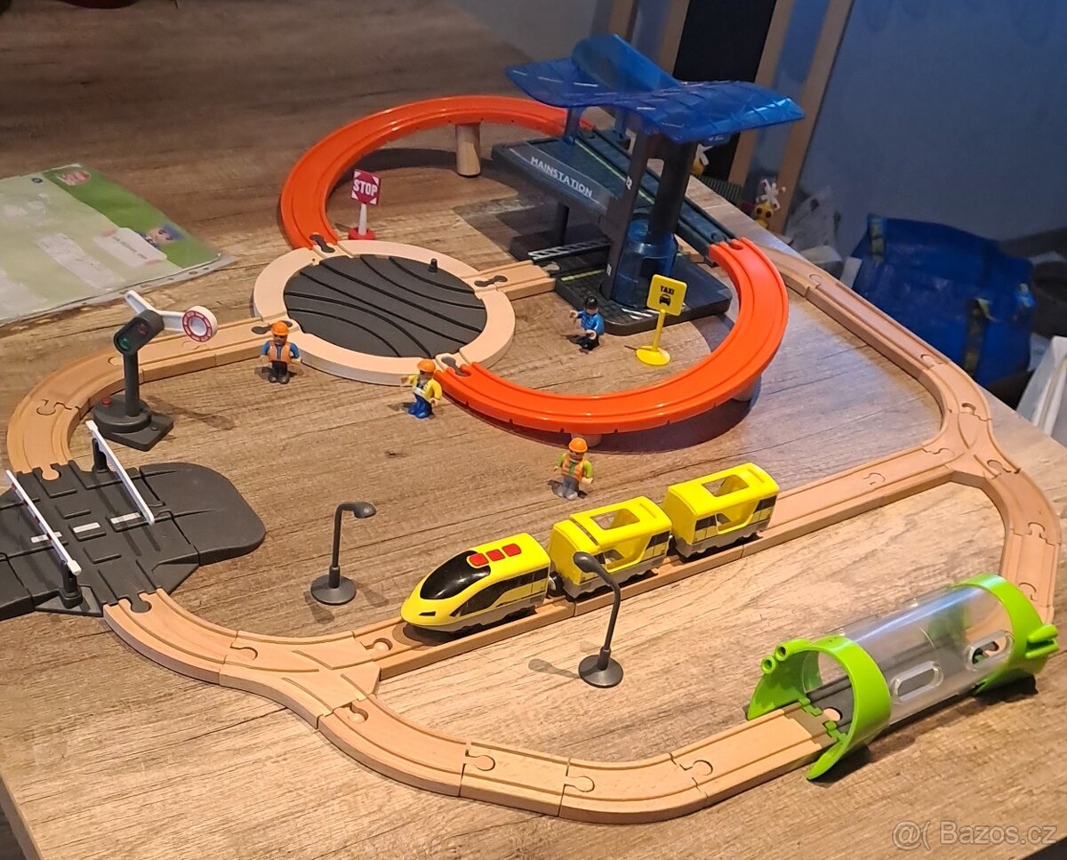 Velká sada dřevěných vláčkodráh a kolejí Maxim a Playtive - 4