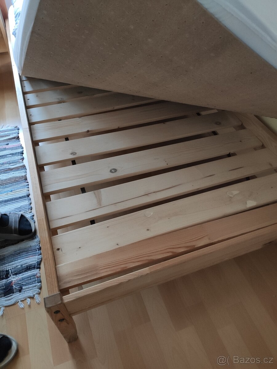 Dřevěná POSTEL + ROŠT 90 x 200 cm - 4