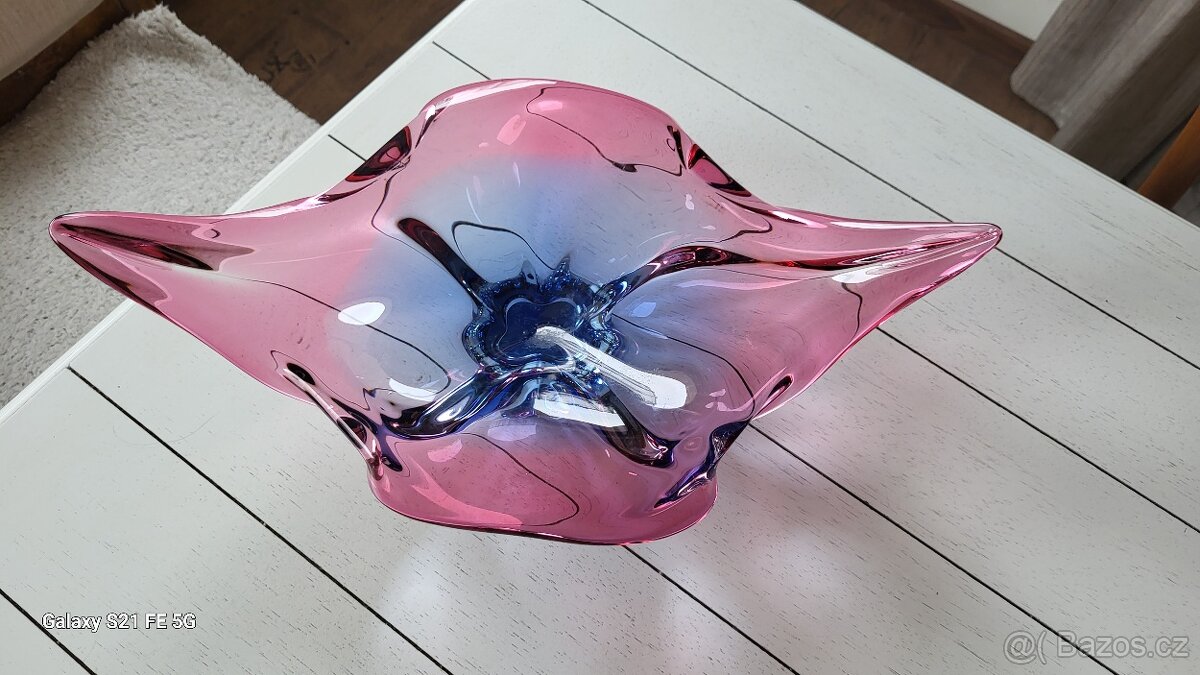 LUXUSNÍ MÍSA HUTNÍ SKLO SBĚRATELSKÁ NÁDHERNÁ - 4