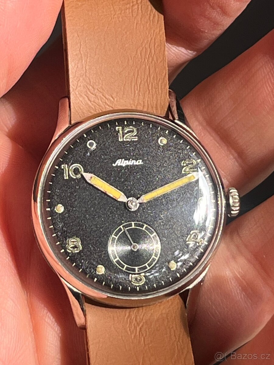 Vojenske hodinky Alpina / top cerny ciselnik 🤩 - 4