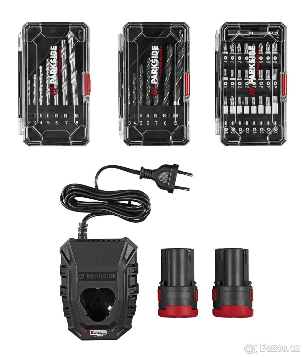 Aku vrtací šroubovák Parkside PBSPA 12 E4 sada NOVÁ - 4