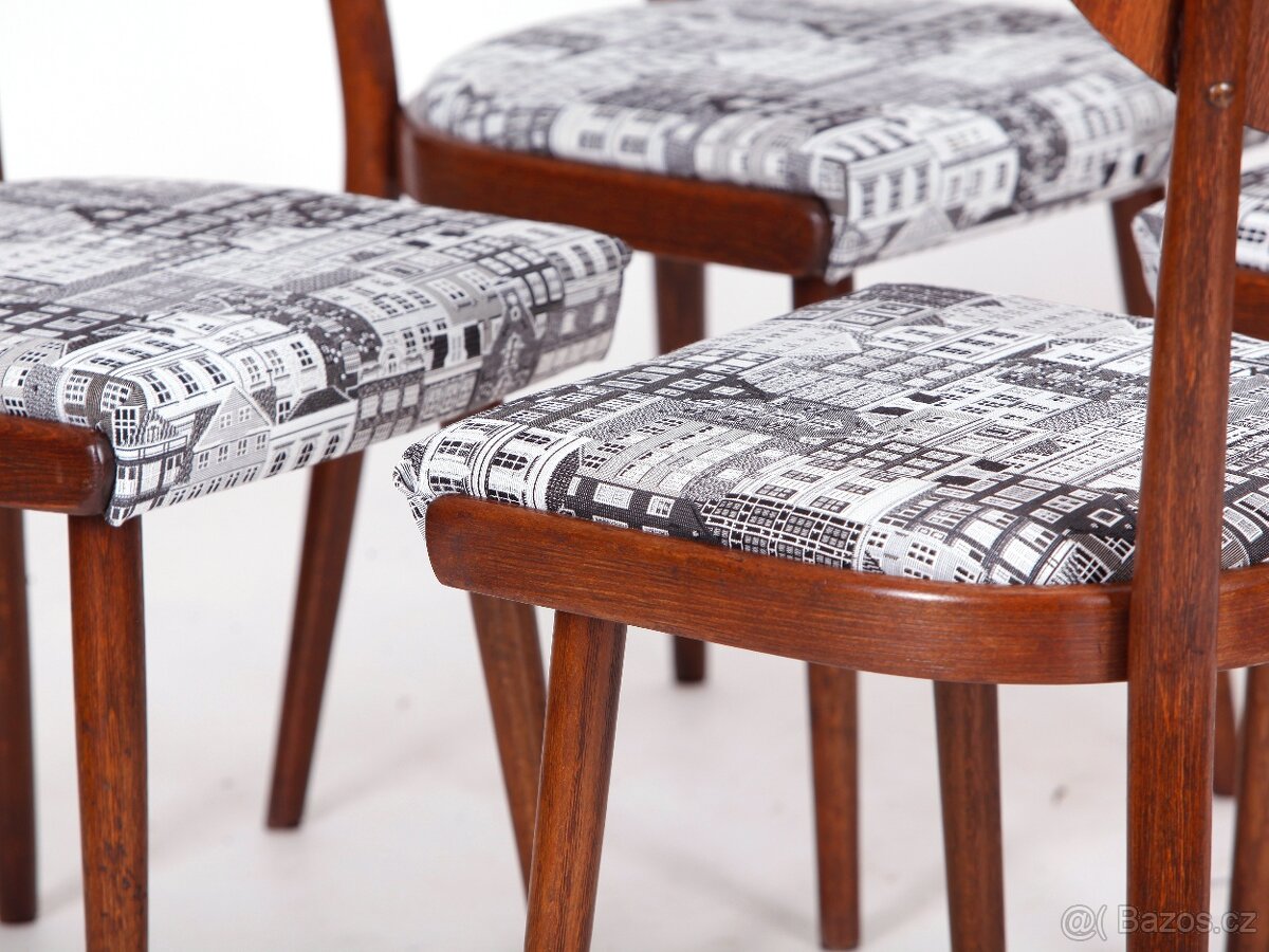 Krásné jídelní židle české výroby TON Banana, 4 kusy. - 4