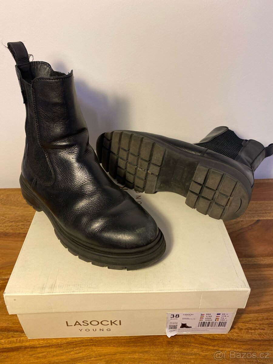 Zimní kotníčkové kožené boty 38 - 4