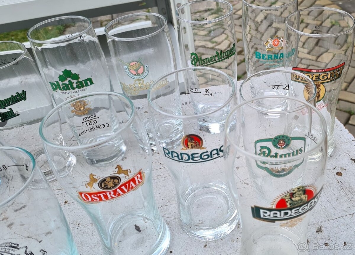 Pivní sklenice, výšky, jen české pivovary 23 ks - 4