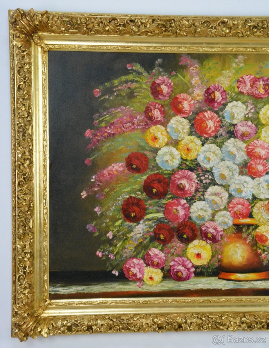 Zámecký obraz - Zátiší - olej na plátně-XXL 179 cm - 4