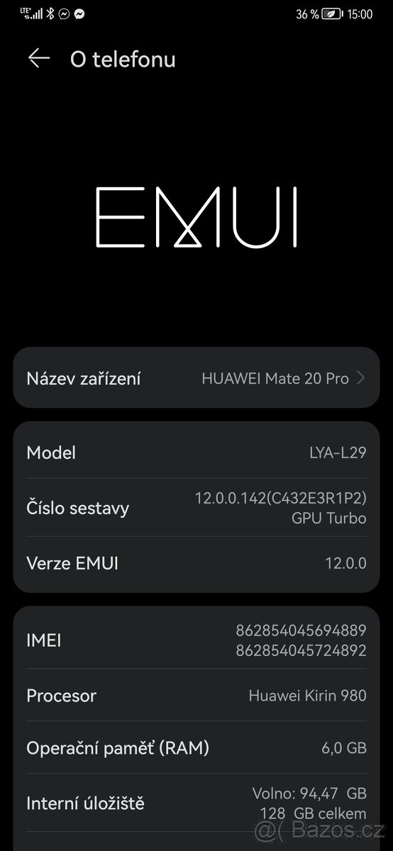 Prodám Huawei mate 20 pro (6/128) s krytem - 4