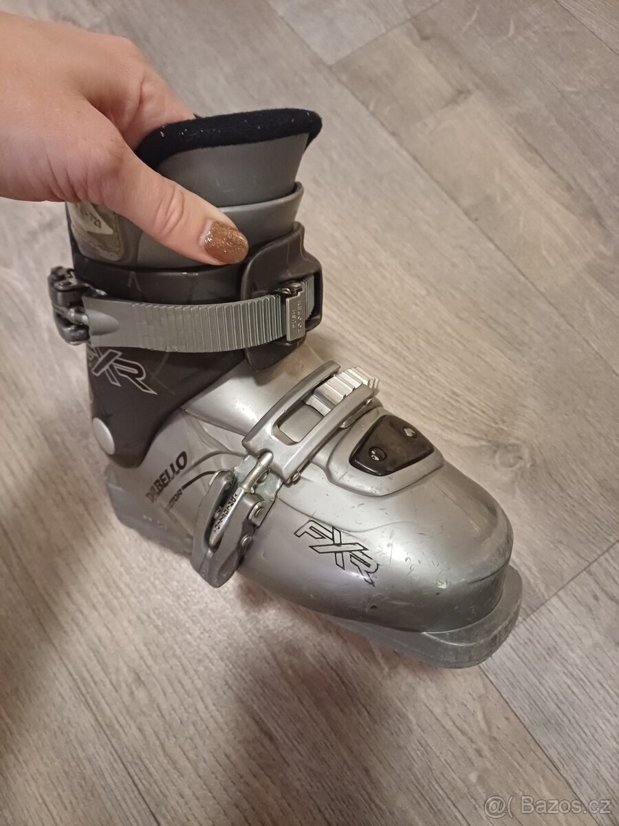 Dětské lyže 95 cm + lyžáky + hůlky - 4