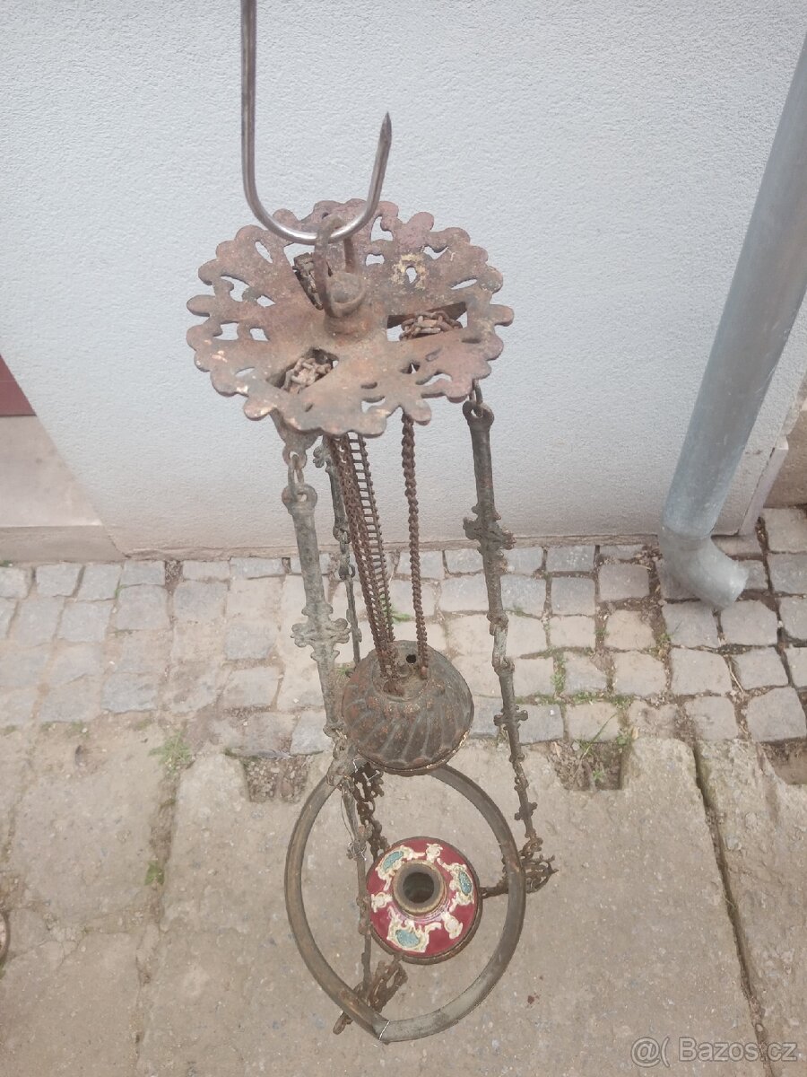 Starožitná petrolejová lampa - 4