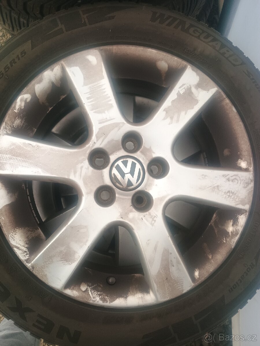 Originální alu kola - 195/55 R15 et43 6j zimní pneu - 4