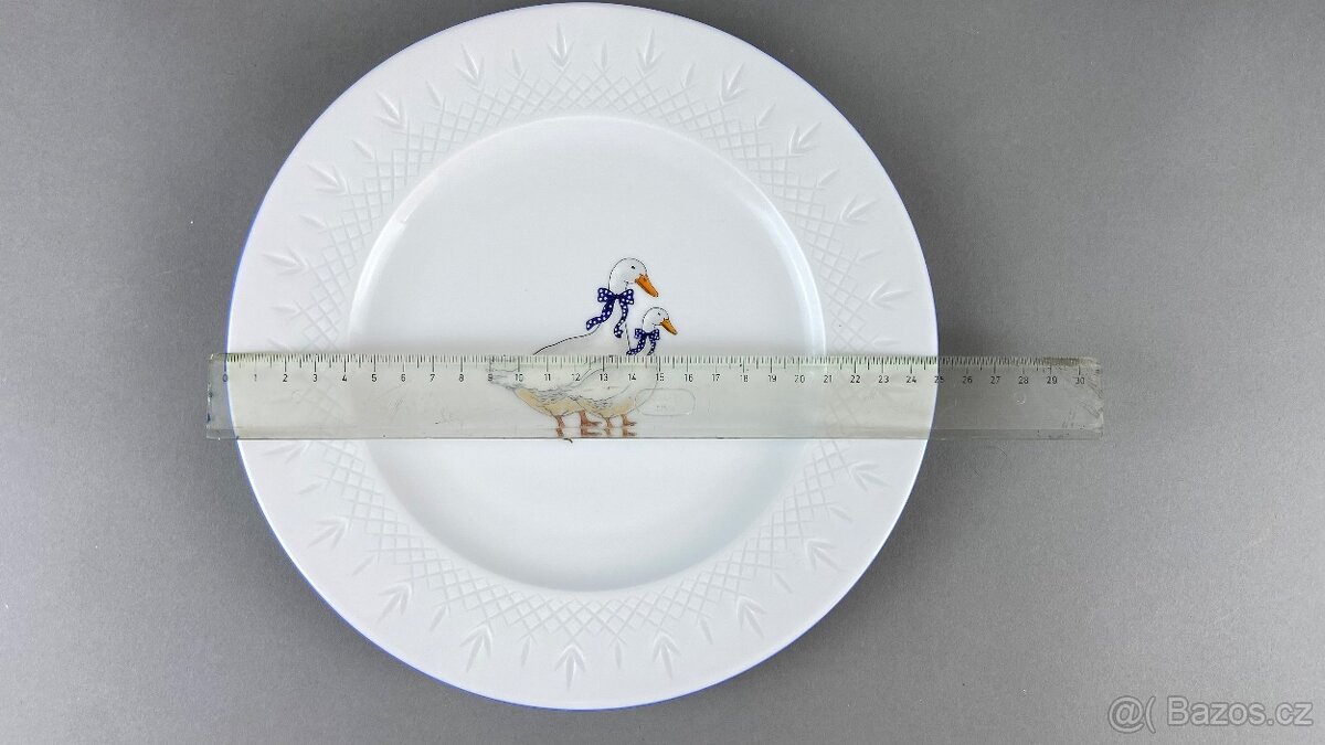 Talířová souprava pro 6 osob husy, modrá linka - 4