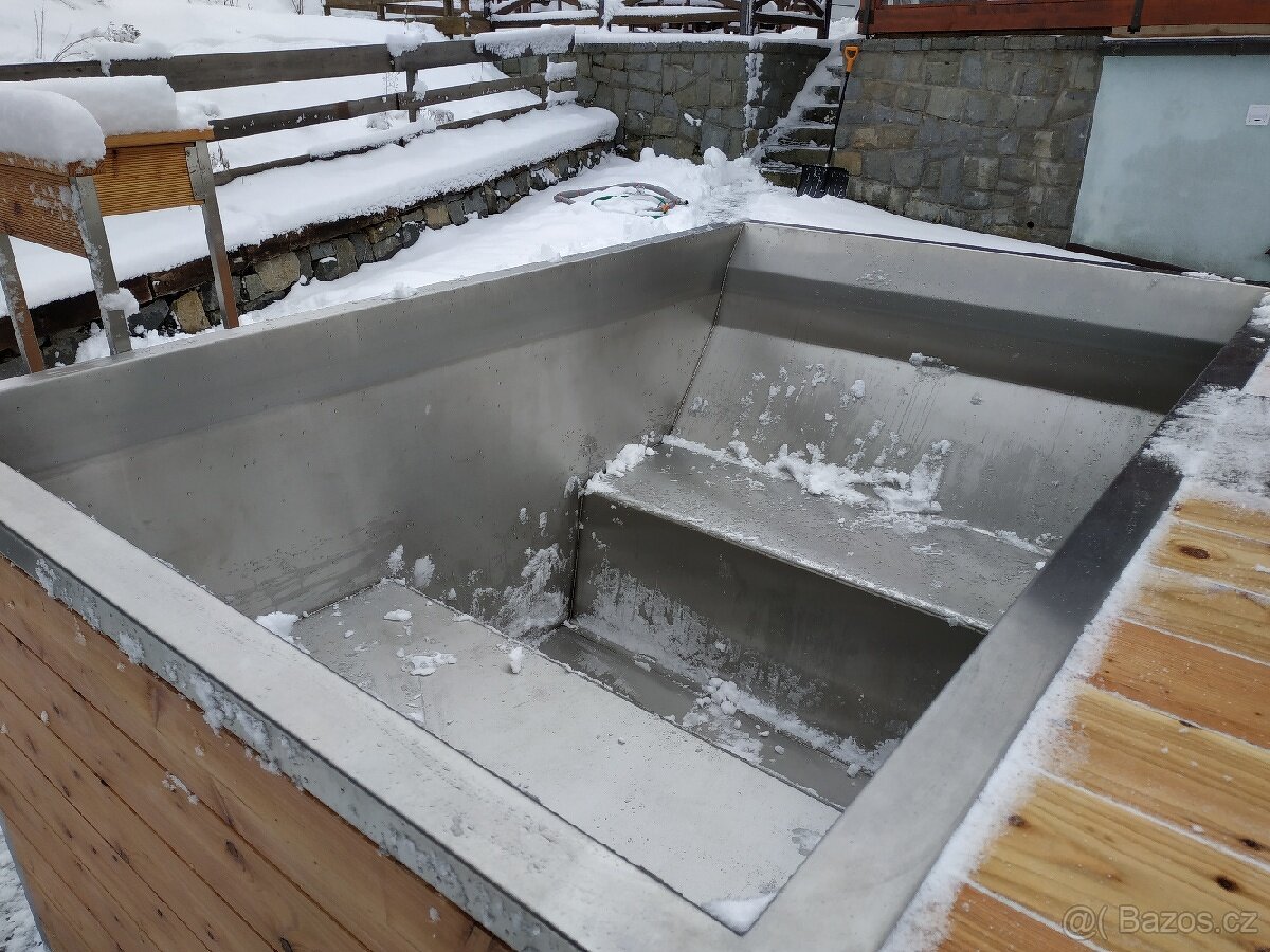 Koupací sud,vana.nerezový bazén - 4