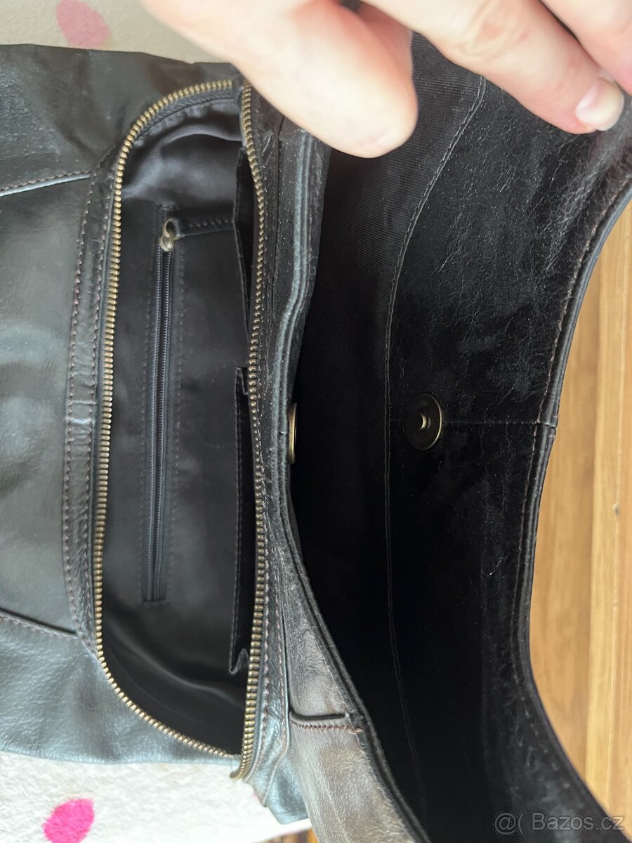 Kabelka kožená černá - 4