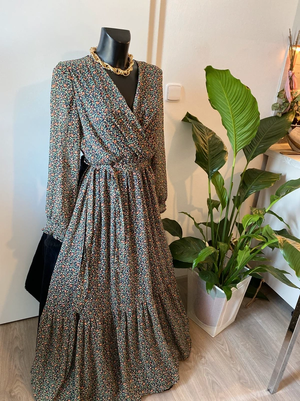 Liu Jo dlouhe saty kytickovane zelene cerne 42 - 4