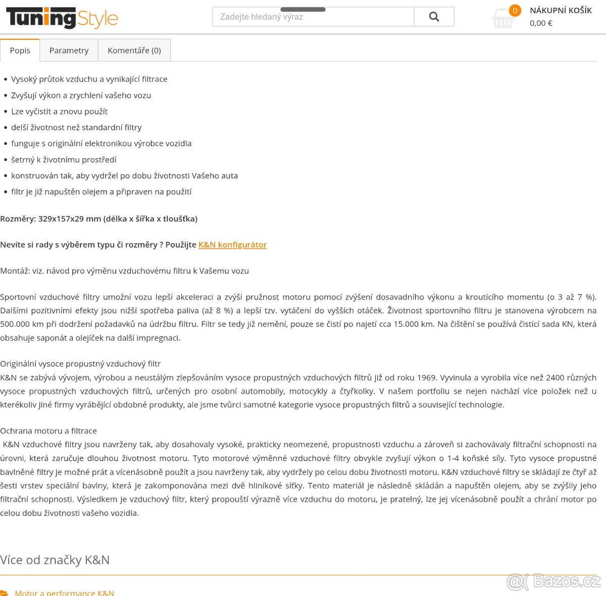 MERCEDES R129 500SL K&N FILTER 33-2683 - 4