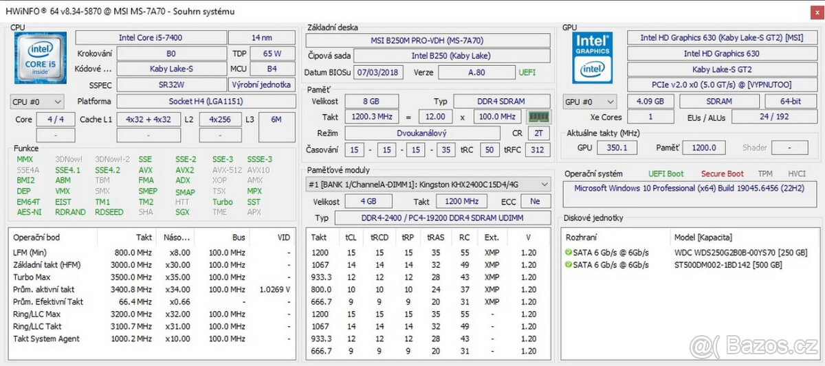 PC i5-7400/8Gb/250Gb SSD M.2+500Gb Hdd - 4