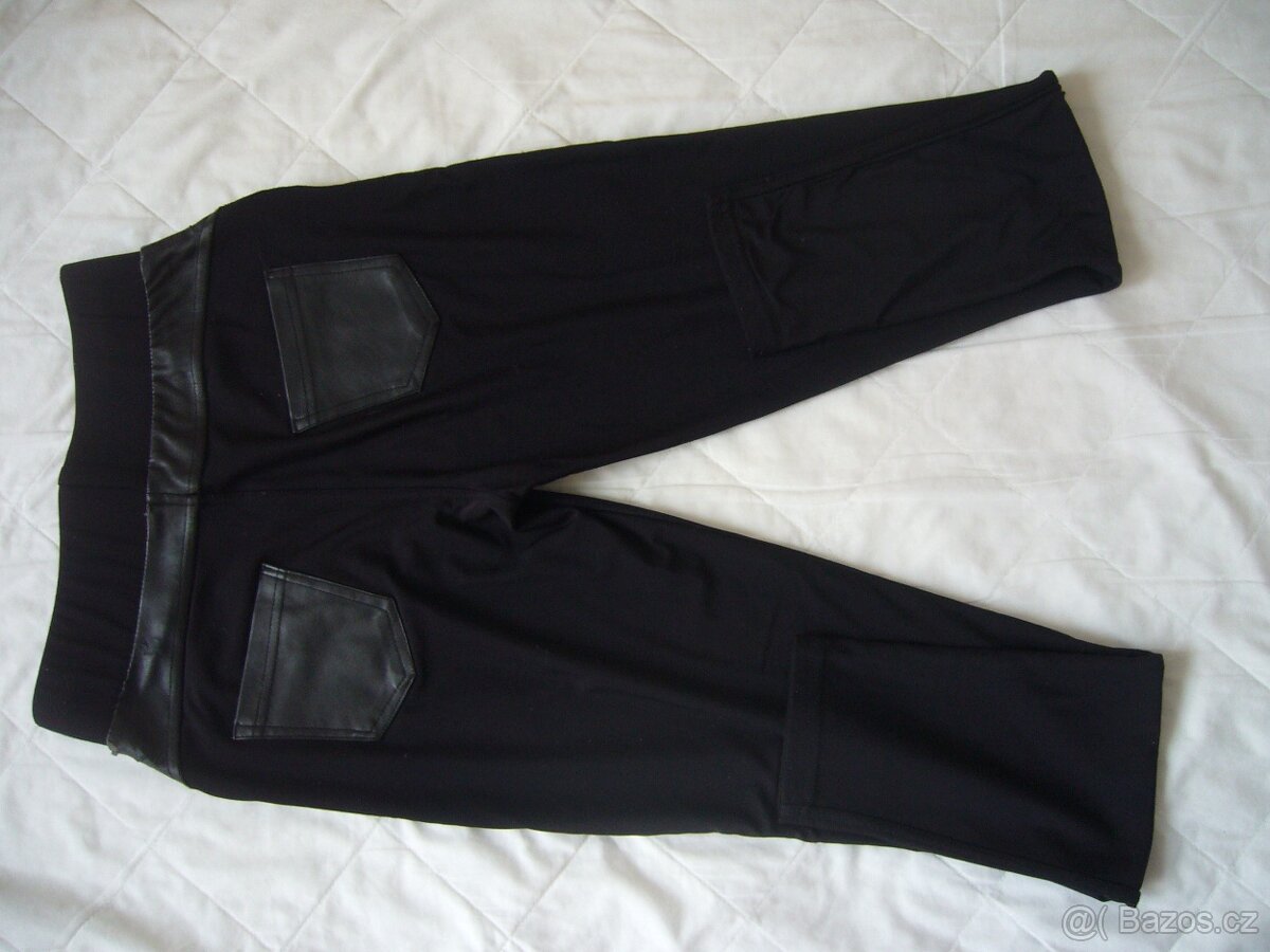 Legíny s koženkovými doplňky - 4