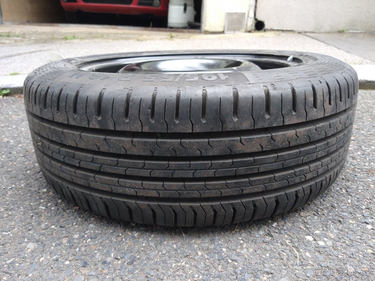 4x letní pneu Continental 195/55 R16 H + rezerva s diskem - 4
